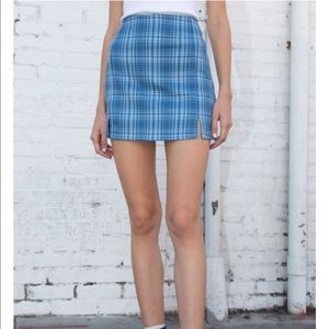 NWT Brandy Melville Cara Skirt Blue Plaid OS ($26)